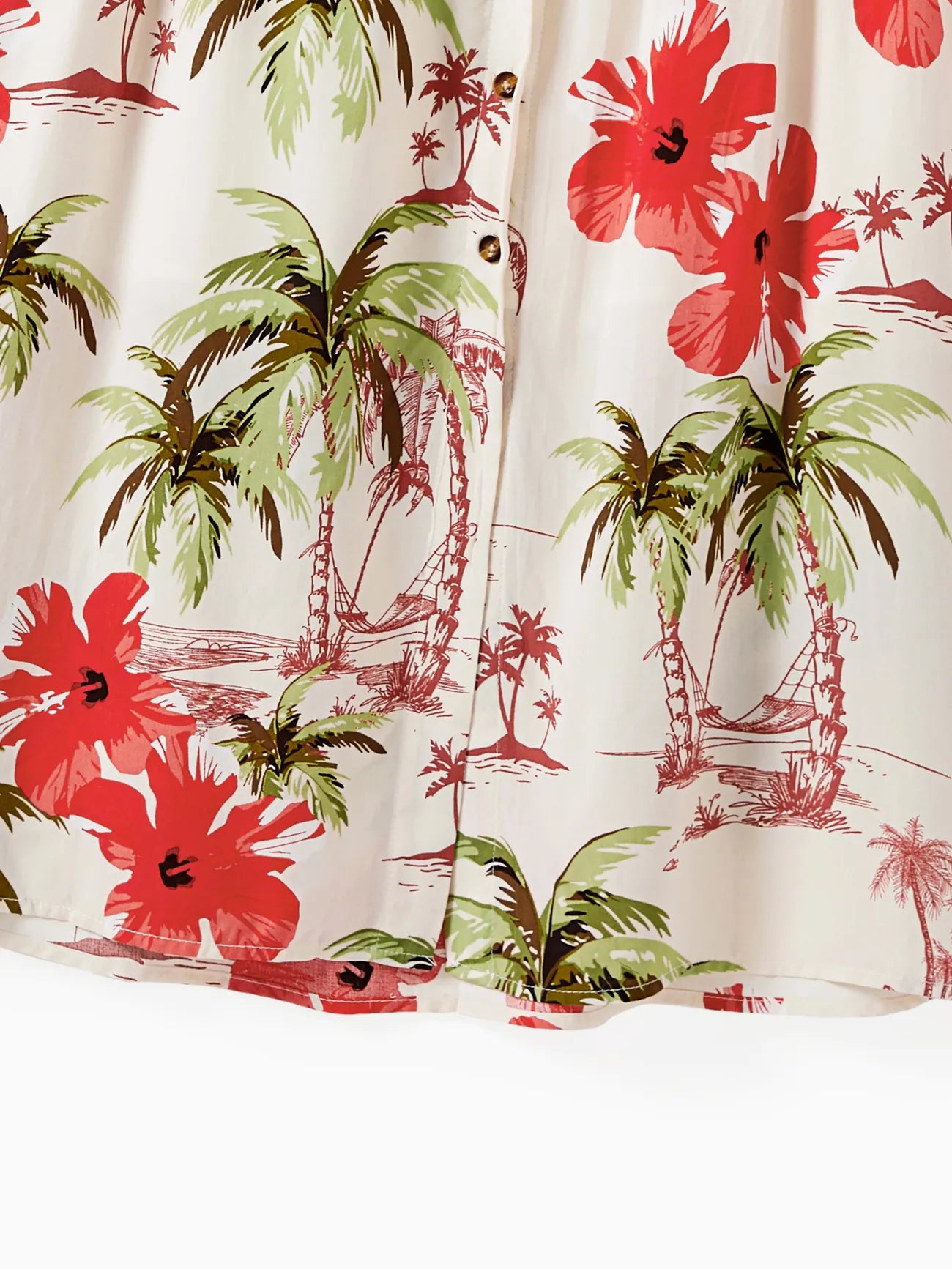 Tropical Family Matching Fashion Collection Palm And Hibiscus Printed Attire