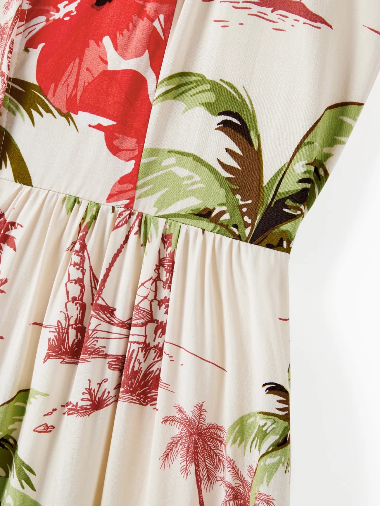 Tropical Family Matching Fashion Collection Palm And Hibiscus Printed Attire