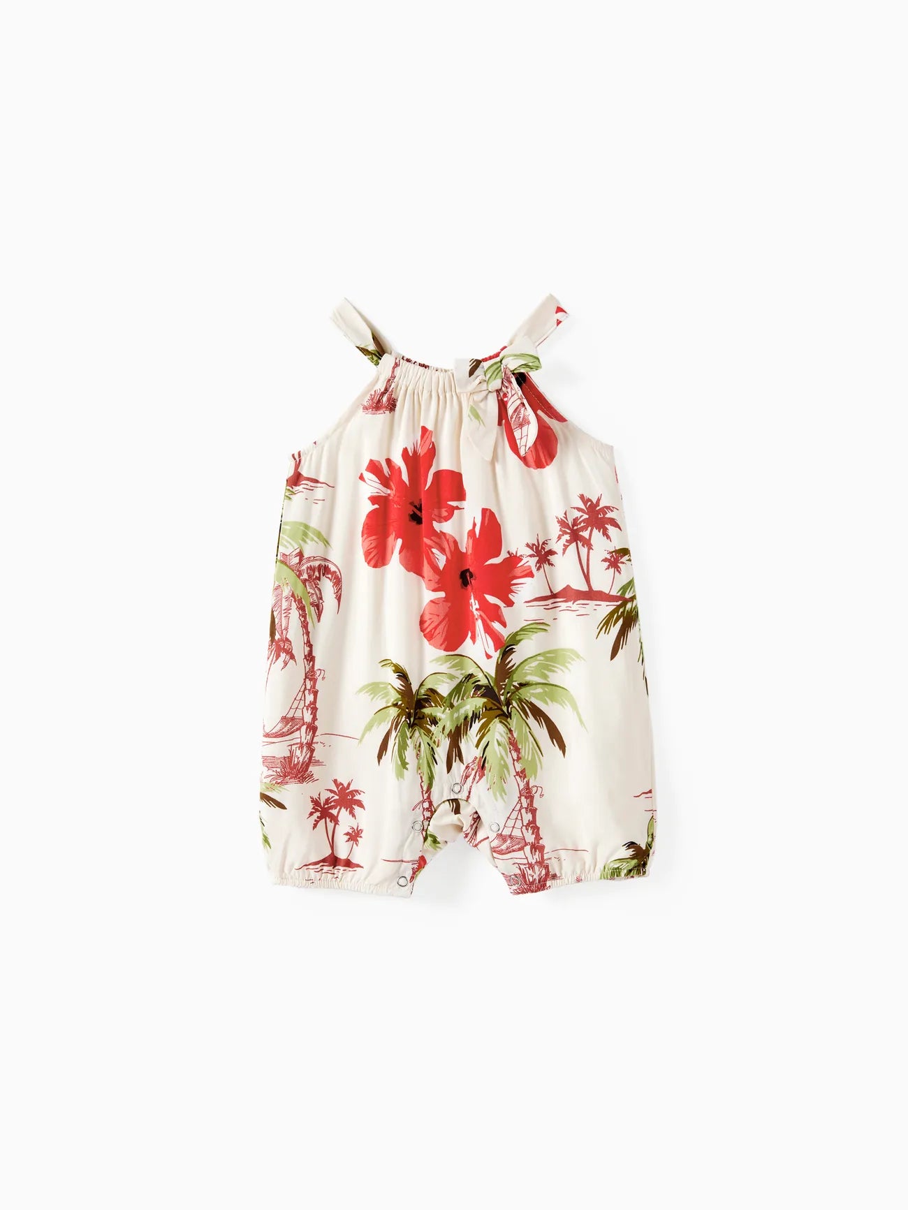 Tropical Family Matching Fashion Collection Palm And Hibiscus Printed Attire