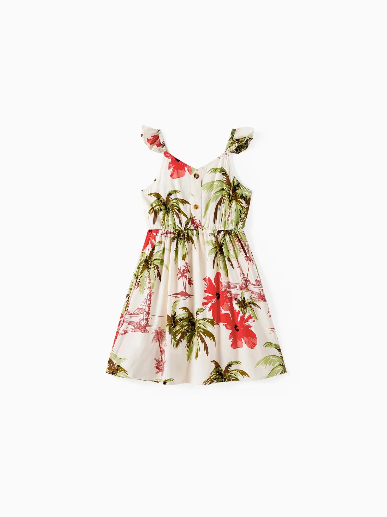 Tropical Family Matching Fashion Collection Palm And Hibiscus Printed Attire