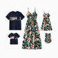 Tropical Plant And Flower Print Family Matching Set Vacation Outfits