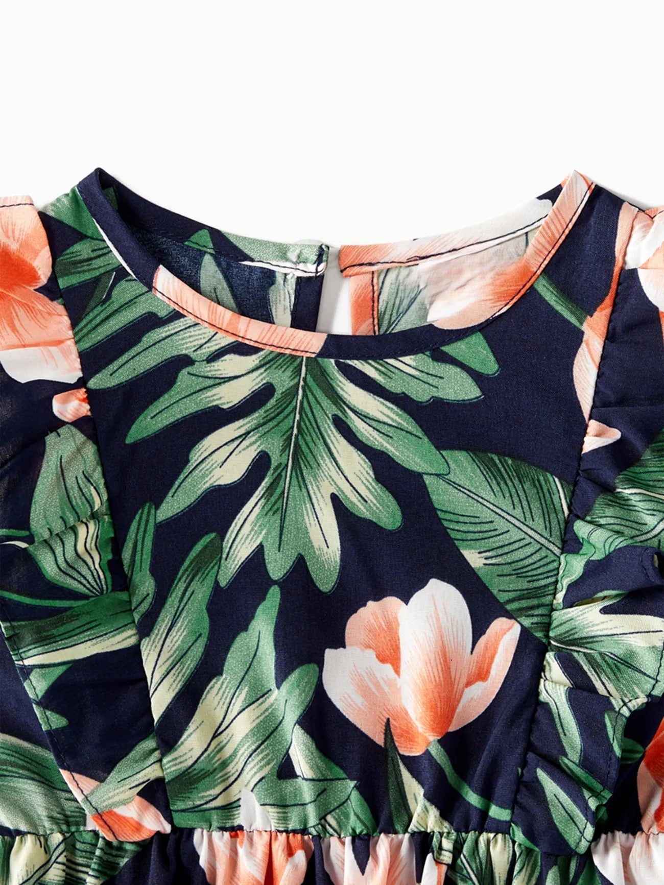 Tropical Plant And Flower Print Family Matching Set Vacation Outfits