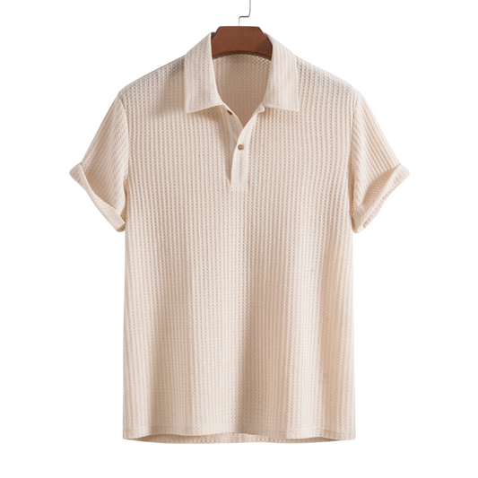 Knitted Waffle Polo Shirt