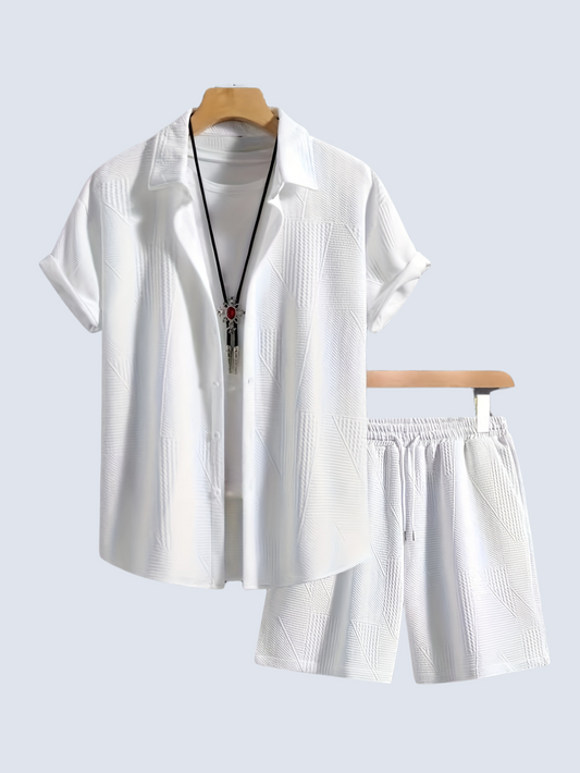 Mason Style Shirt And Shorts 2 Piece Set