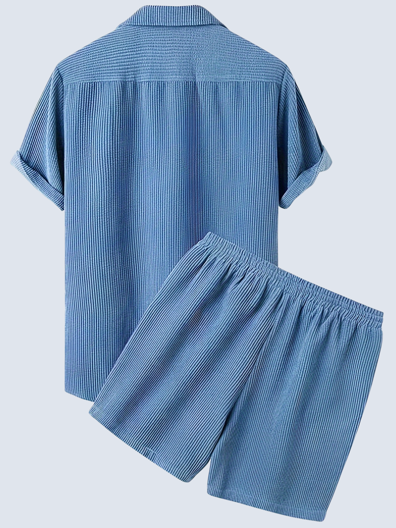 Corduroy Shirt And Shorts 2 Piece Set