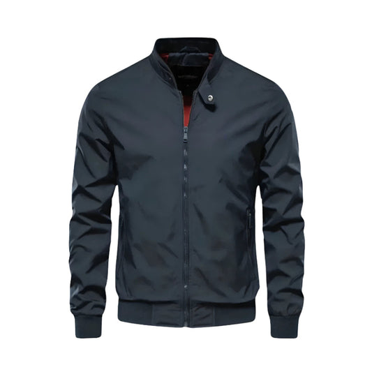 Versatile Bomber Jacket With Zipper Closure