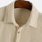 Waffle Lapel Solid Henley Shirts