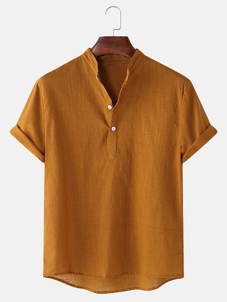 Solid Color Basic Henley Shirts