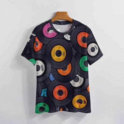 Vinyl Record Round Casual T Shirt