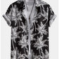 Tropical Tree Button Down Shirt And Shorts Set