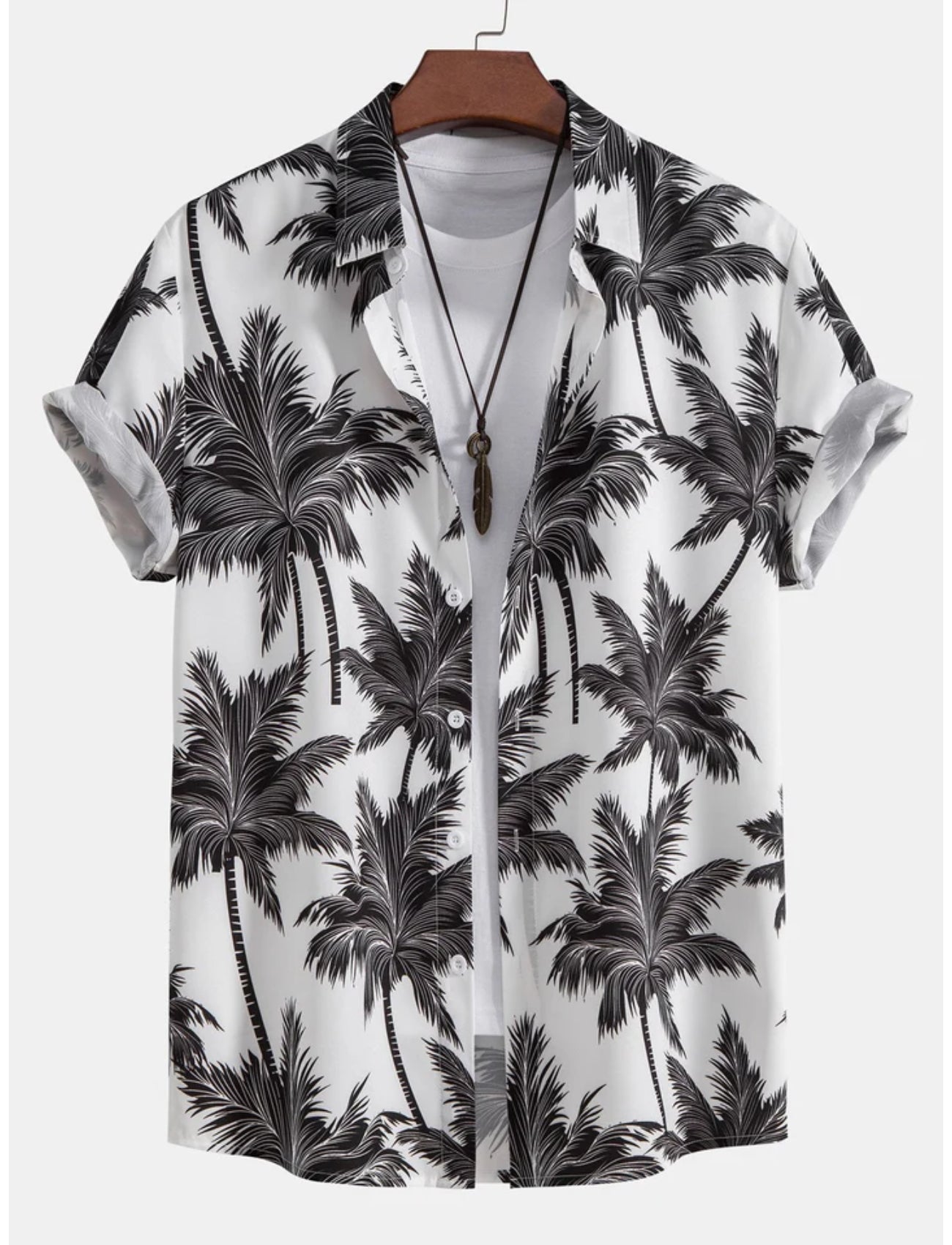 Tropical Tree Button Down Shirt And Shorts Set