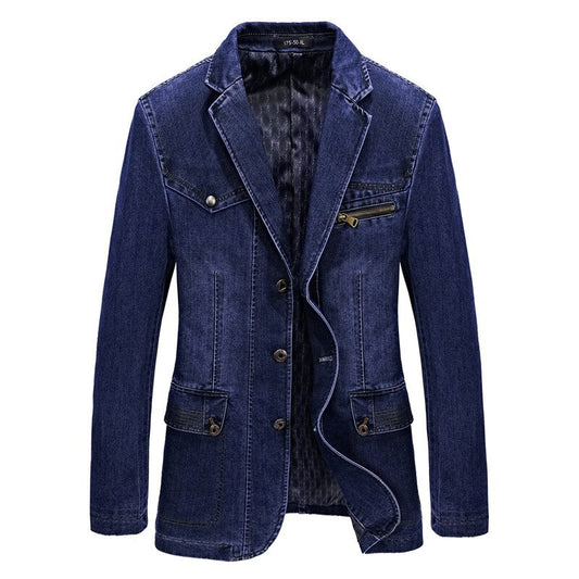 Men's Casual Denim Blazer Jacket