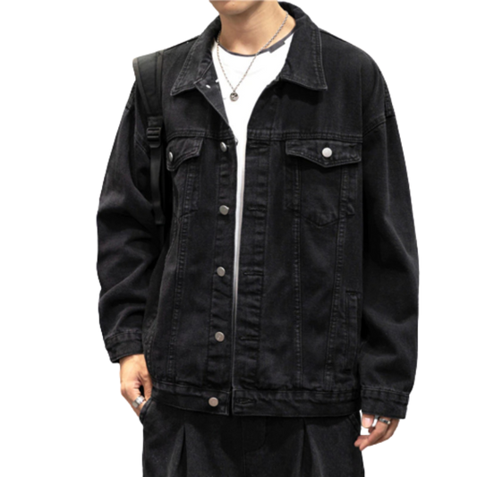 Turn Down Collar Denim Streetwear Jacket