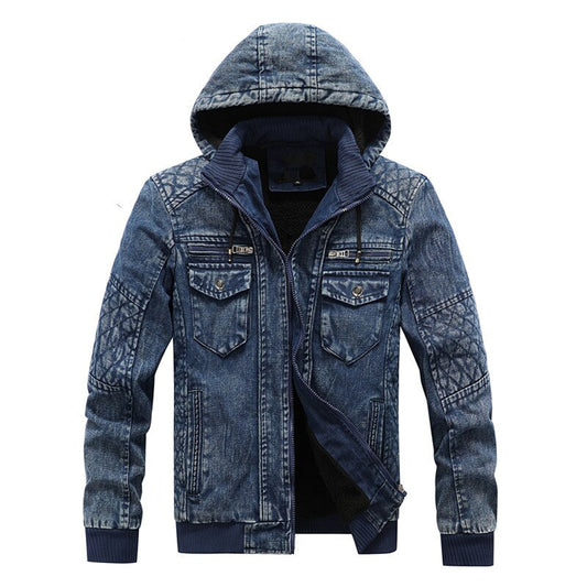 Hooded Outwear Casual Denim Coats