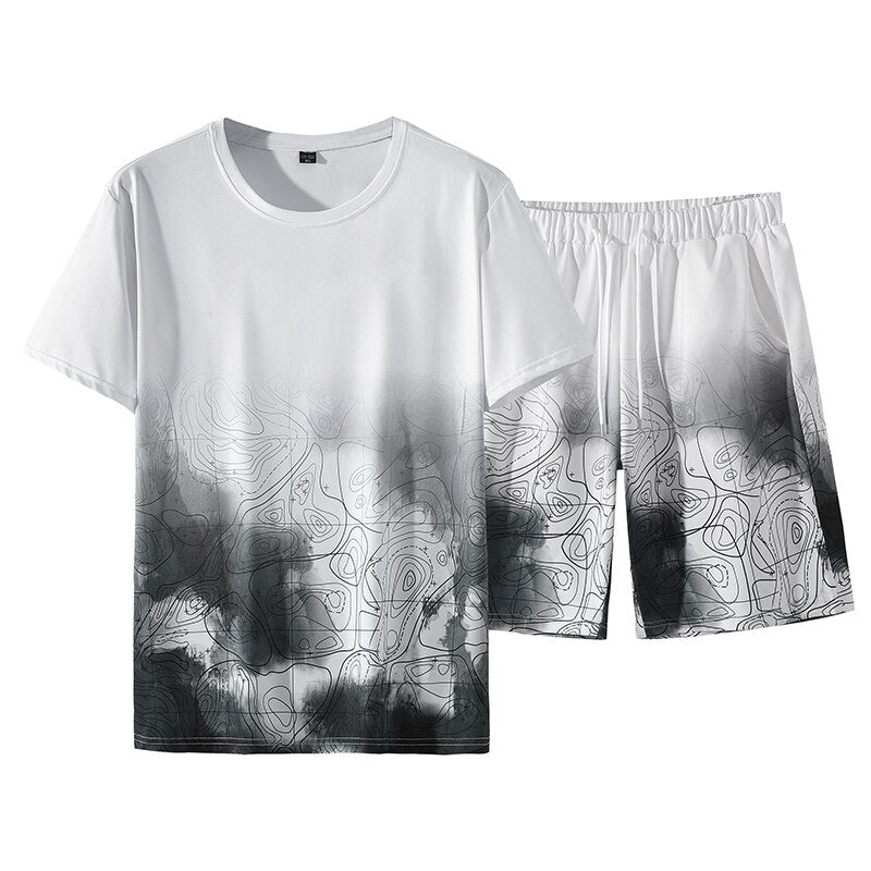 Summer Printed Short Sleeve Sports Sets