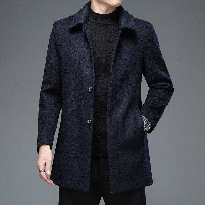 Men's Winter Turn Down Collar Long Coats