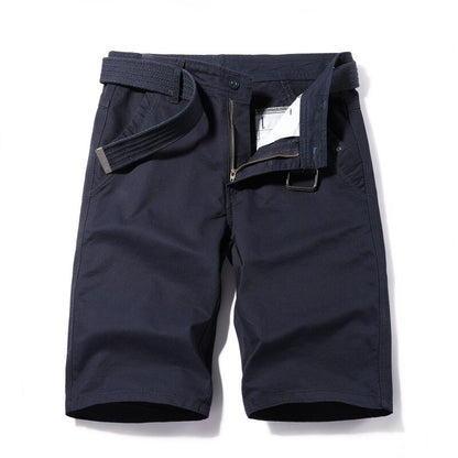 Men Casual Summer Knee Length Solid Cargo Shorts