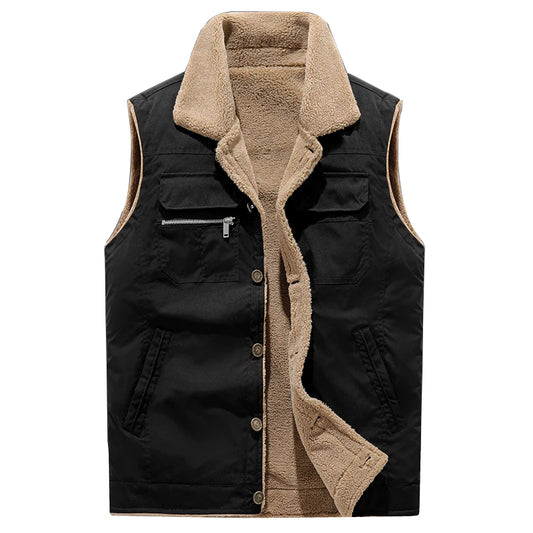 Warm Sleeveless Windproof Turn Down Collar Jacket