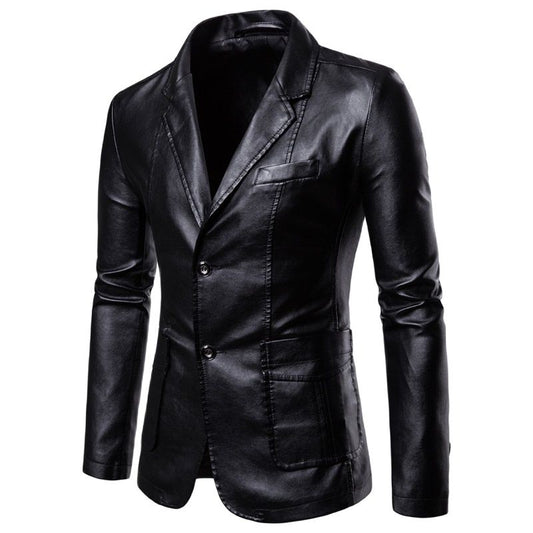 Causal Leather Blazers Jacket Suit Coat