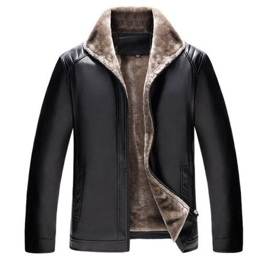 Winter Men's Warm Casual Slim Leather Jacket