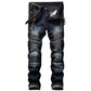 Ripped Skinny Men's Slim Fit Moto Biker Jeans