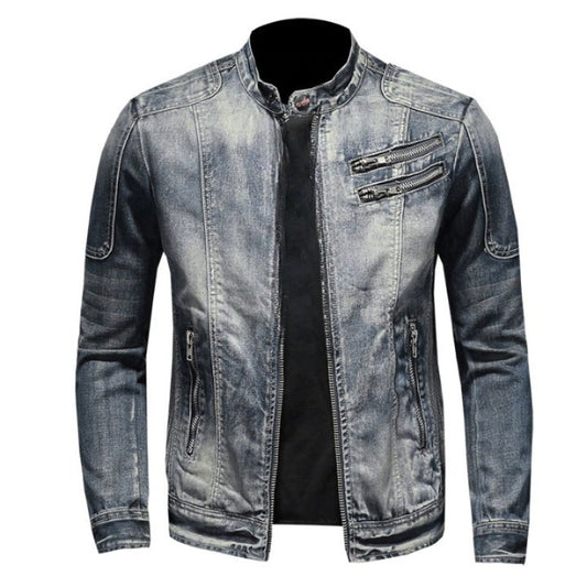 Outerwear Moto Biker Men's Casual Coat Denim Jacket