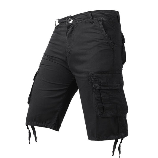 Men Fashion Multi Pockets Solid Military Short