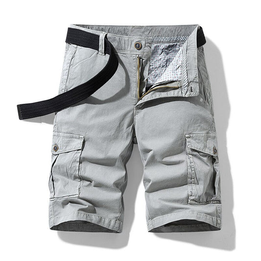 Men Sports Solid Multi Pocket Shorts