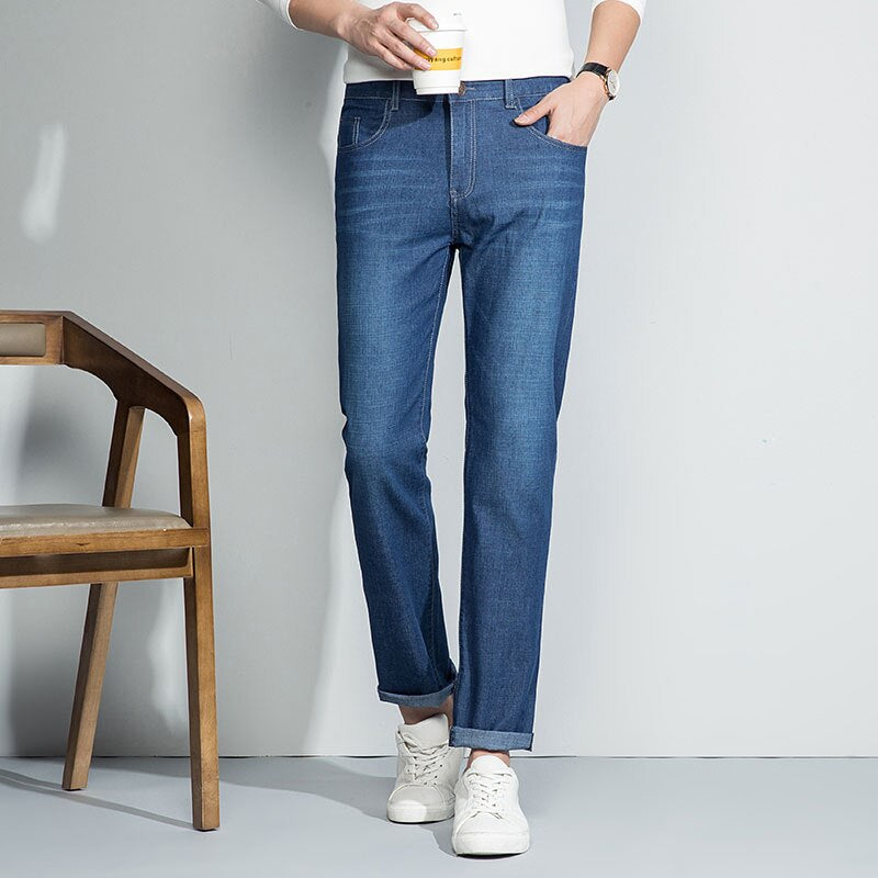 Business Casual Men's Loose Stretch Jeans