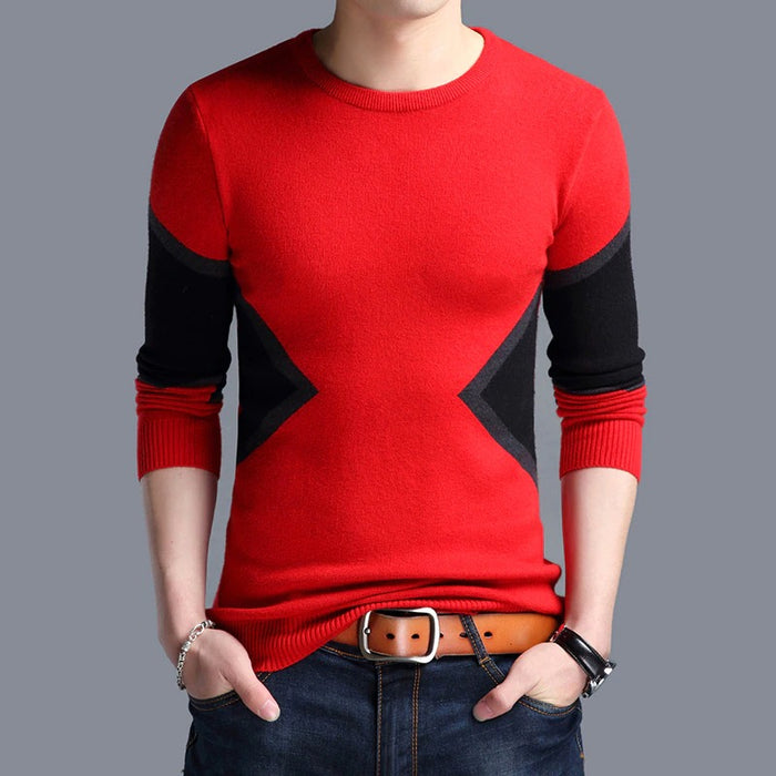 Men's Patchwork Breathable Slim Fit Pullovers