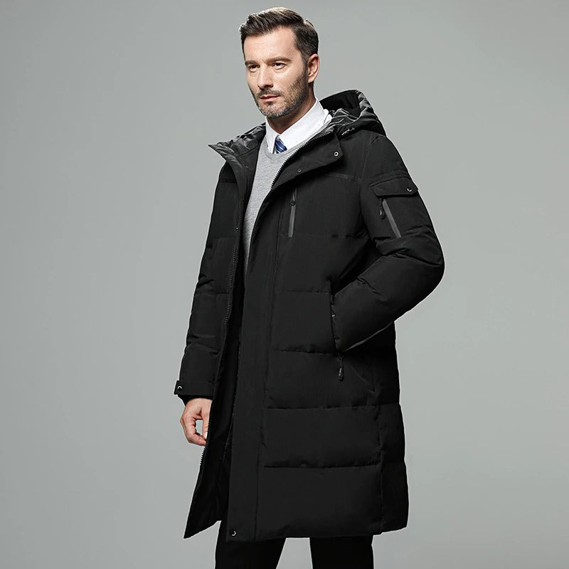 Men's Warm Long Hooded Jacket