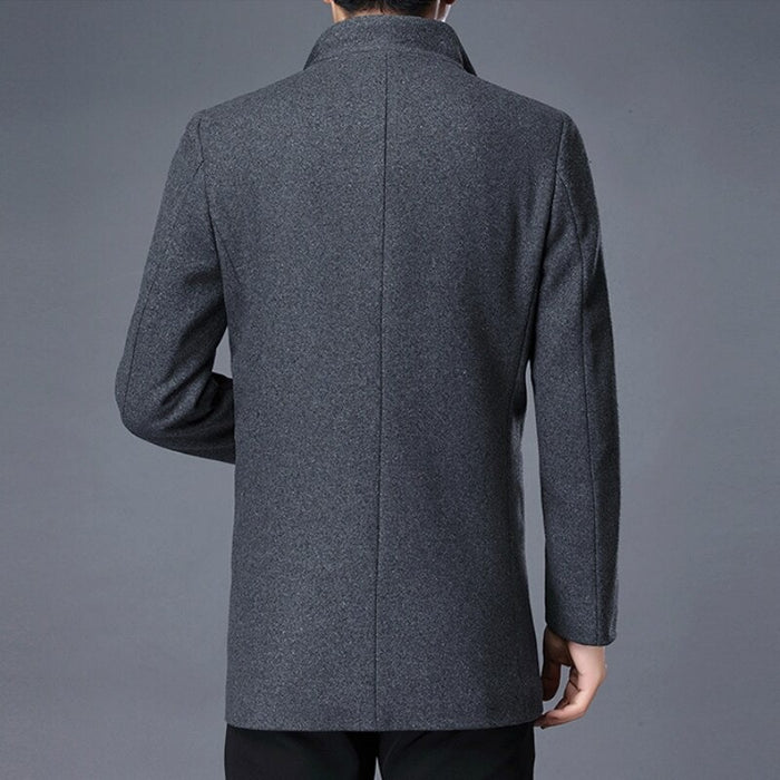 Men's Solid Stand Collar Slim Fit Coat