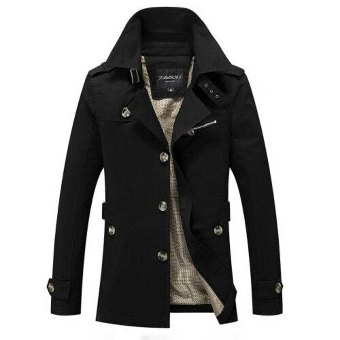 Spring Autumn Casual Windbreaker Slim Long Trench Coat