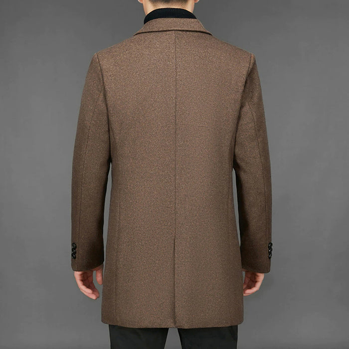 Casual Long Turn Down Collar Solid Trench Coat