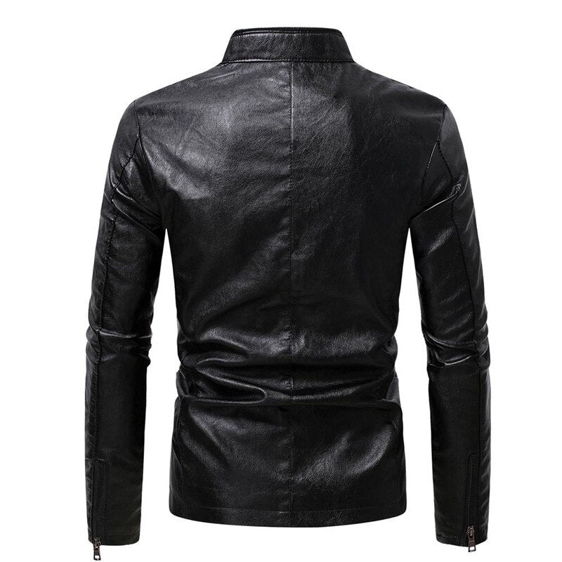 Winter Warm Casual Leather Jackets Coat