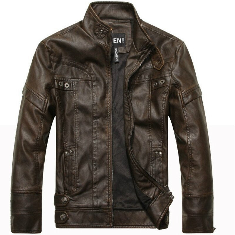 Autumn Winter Classic Motorcycle Leather Jacket