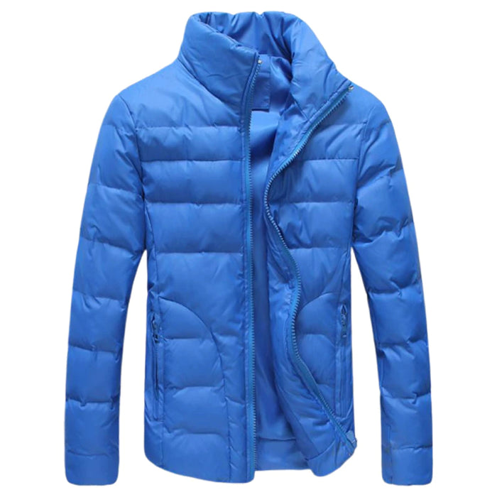 Winter Solid Color Stand Collar Zipper Jacket Coat