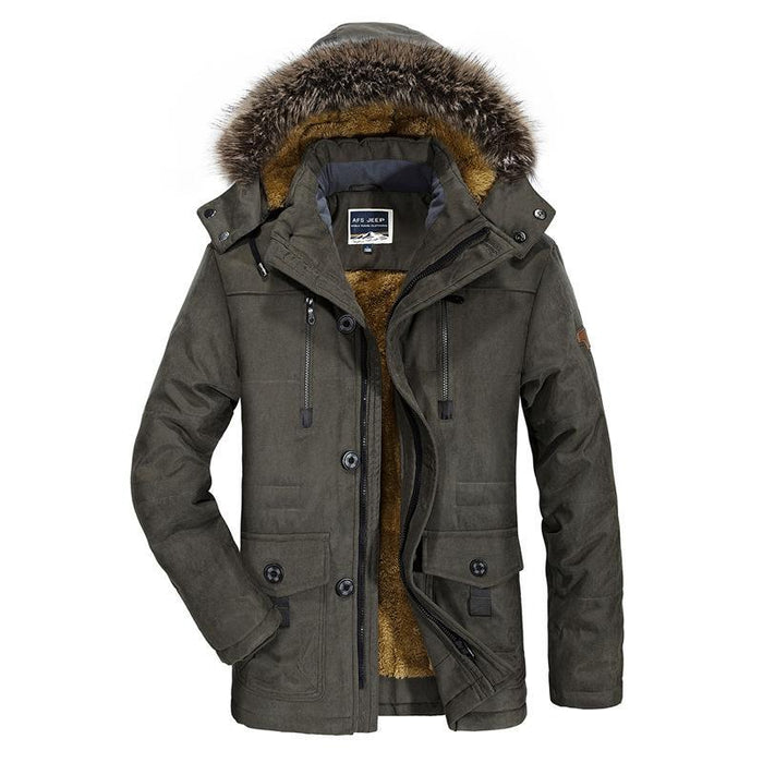 Winter Men's Middle-Aged Warm Coat Jacket
