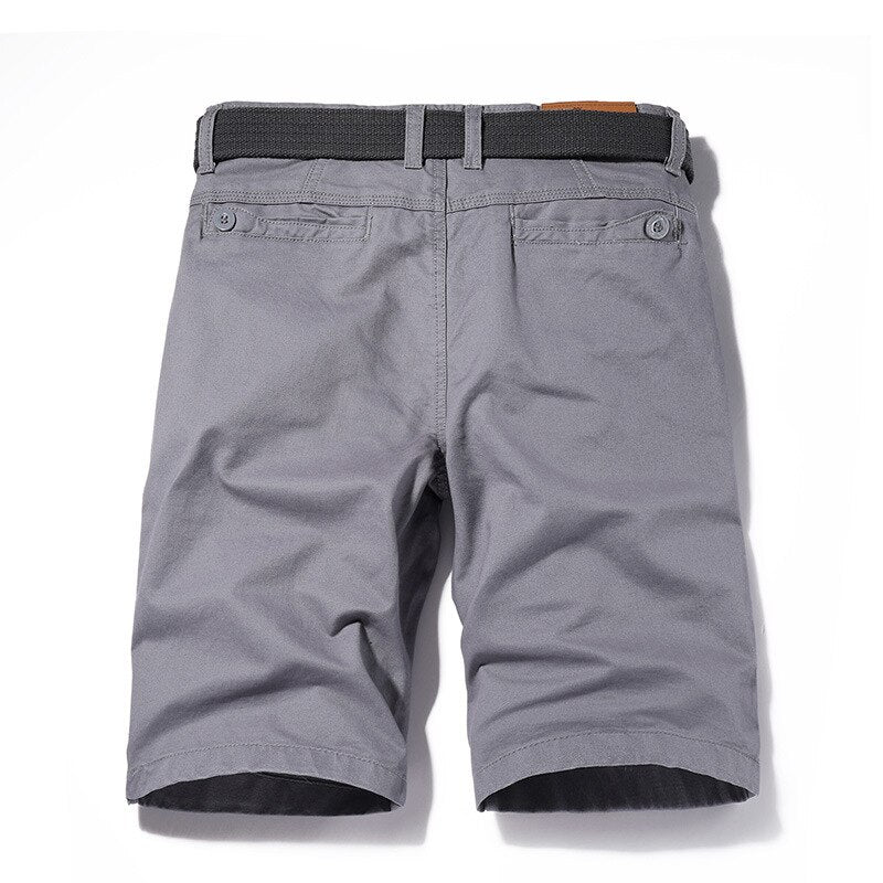 Men Casual Summer Knee Length Solid Cargo Shorts