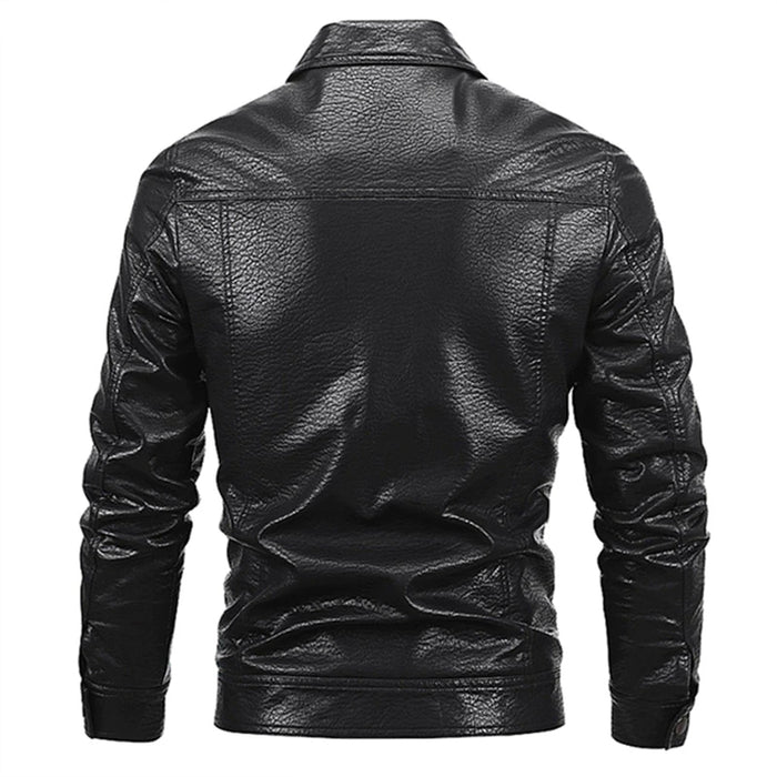 Winter Turn Down Collar Zipper Motorcycle Jacket