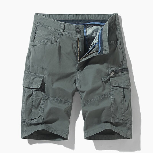 Solid Color Loose Knee Length Men's Daily Short