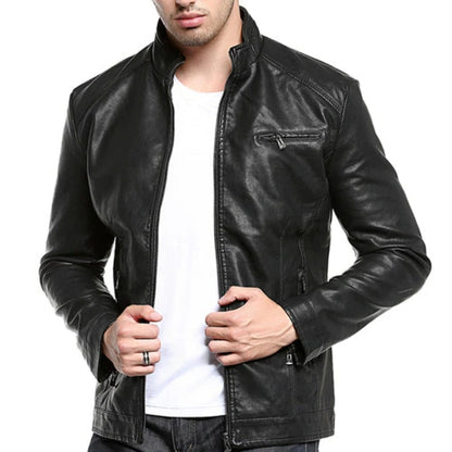 Motorcycle Leather Bomber Jacket