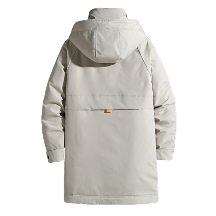 Hooded Warm Long Slim Fit Black Winter Jacket