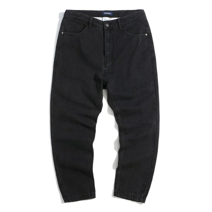 Loose Straight Solid Denim Jeans Pants