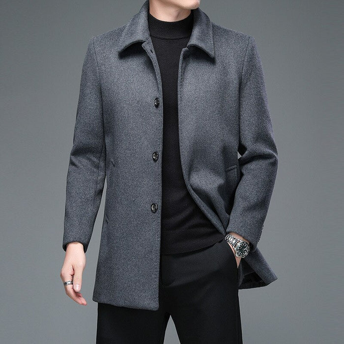 Men's Winter Turn Down Collar Long Coats
