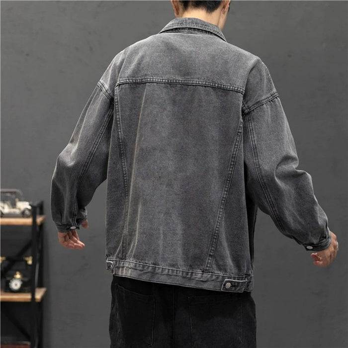Turn Down Collar Denim Streetwear Jacket