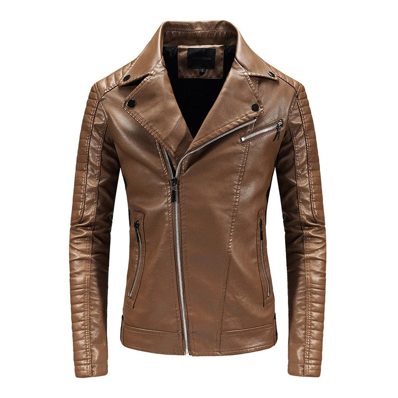 Windproof Casual Leather Outwear Coat