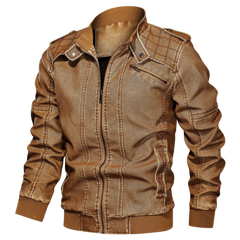 Casual Motorcycle Leather Bomber Coats