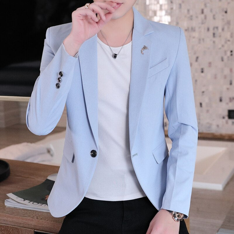 Slim Fit One Button Suit Blazer Coat