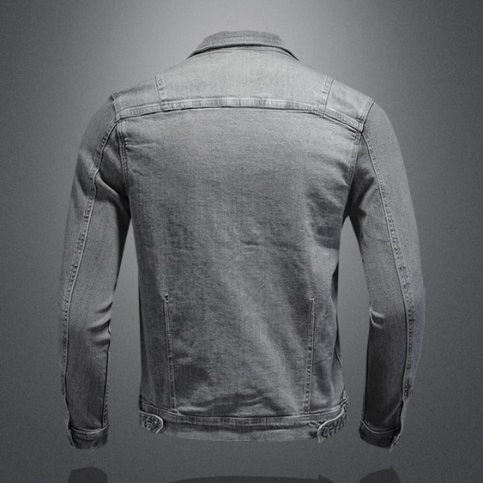 Turn Down Collar Casual Men's Denim Jacket Coat